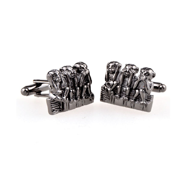 Interesting Skull Plain Colour Metal Cufflinks