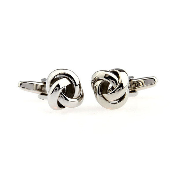 Laser Laser Chinese Knot Plain Colour Metal Cufflinks