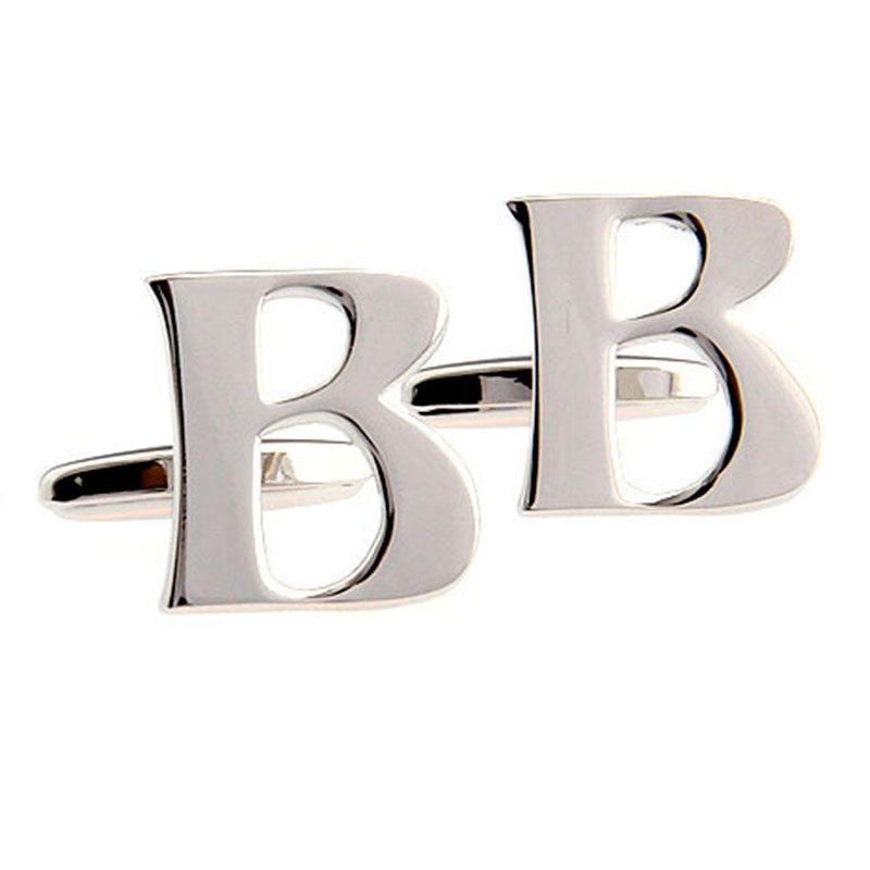 Number Letter Plain Colour Metal Cufflinks