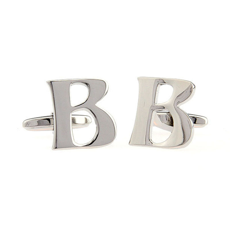 Number Letter Plain Colour Metal Cufflinks