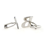 Number Letter Plain Colour Metal Cufflinks