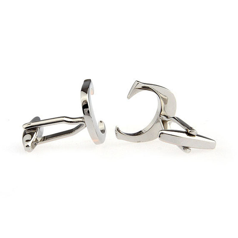 Number Letter Plain Colour Metal Cufflinks