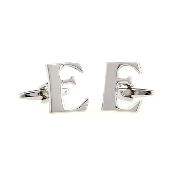 Number Letter Plain Colour Metal Cufflinks