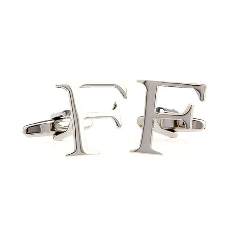 Number Letter Plain Colour Metal Cufflinks