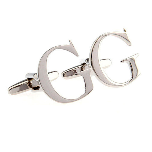 Number Letter Plain Colour Metal Cufflinks