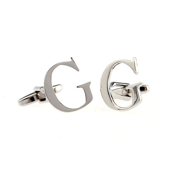 Number Letter Plain Colour Metal Cufflinks