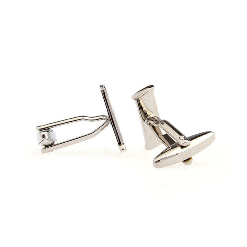 Number Letter Plain Colour Metal Cufflinks