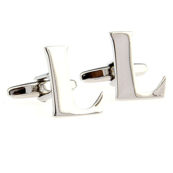 Number Letter Plain Colour Metal Cufflinks