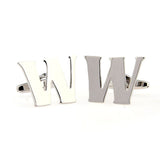 Number Letter Plain Colour Metal Cufflinks