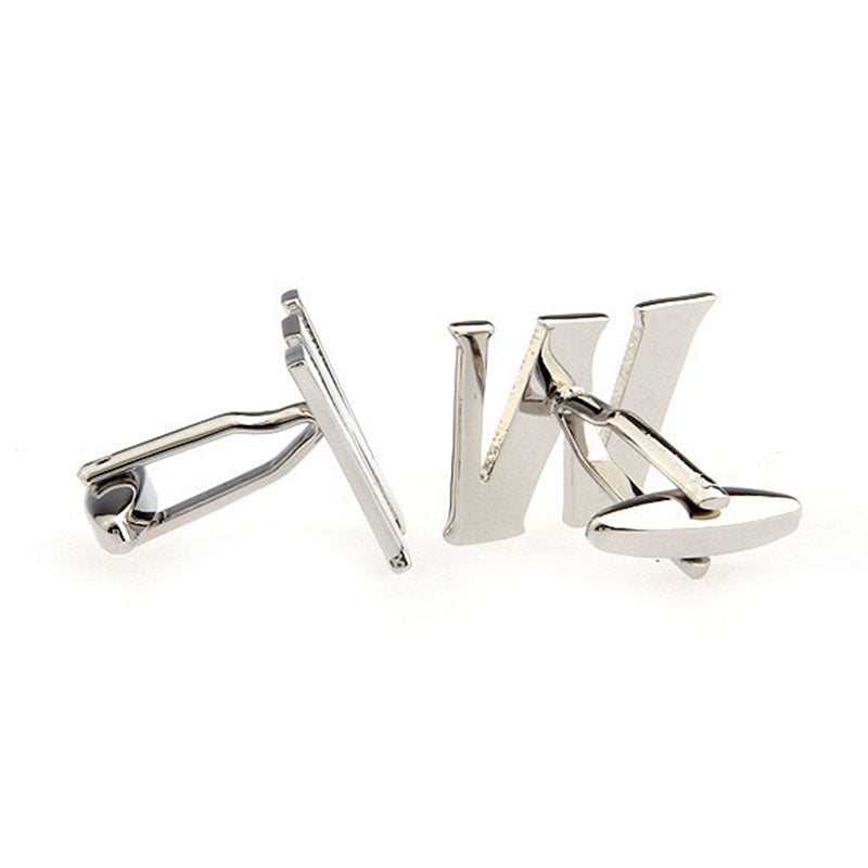 Number Letter Plain Colour Metal Cufflinks