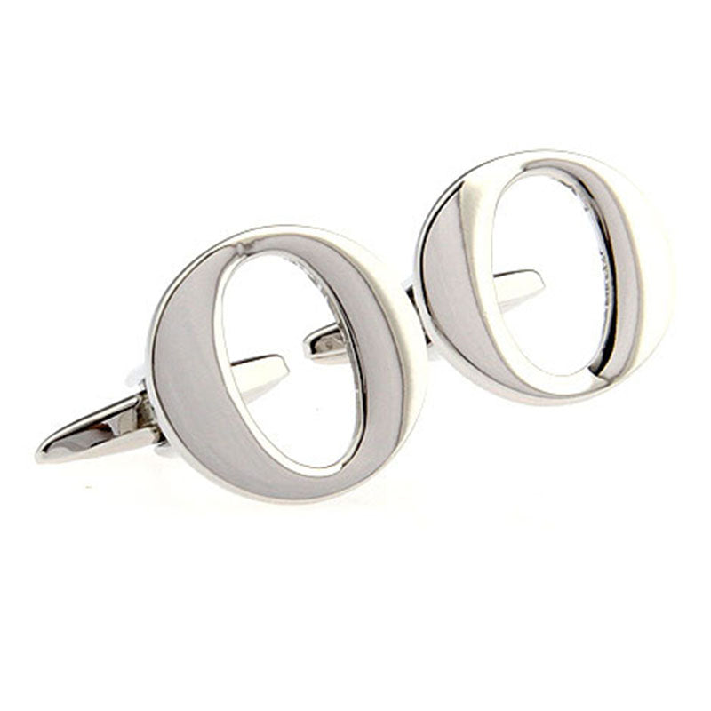 Number Letter Plain Colour Metal Cufflinks