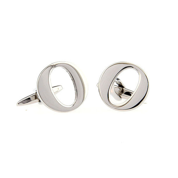 Number Letter Plain Colour Metal Cufflinks