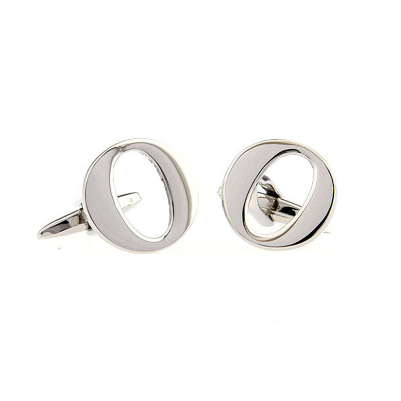 Number Letter Plain Colour Metal Cufflinks