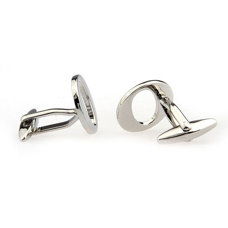 Number Letter Plain Colour Metal Cufflinks