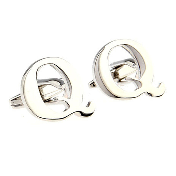 Number Letter Plain Colour Metal Cufflinks