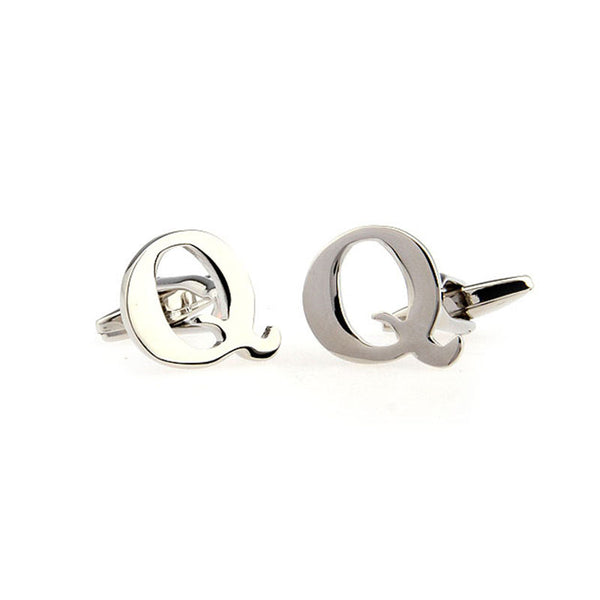 Number Letter Plain Colour Metal Cufflinks