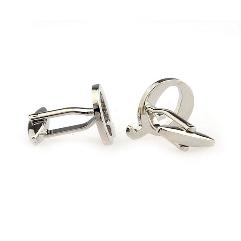 Number Letter Plain Colour Metal Cufflinks