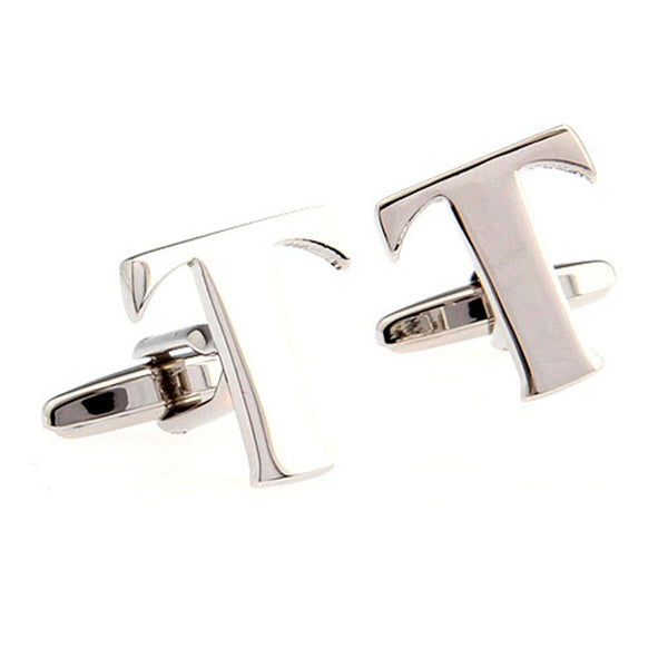 Number Letter Plain Colour Metal Cufflinks