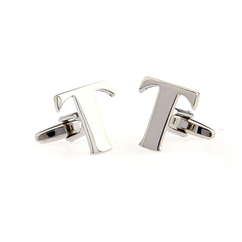 Number Letter Plain Colour Metal Cufflinks