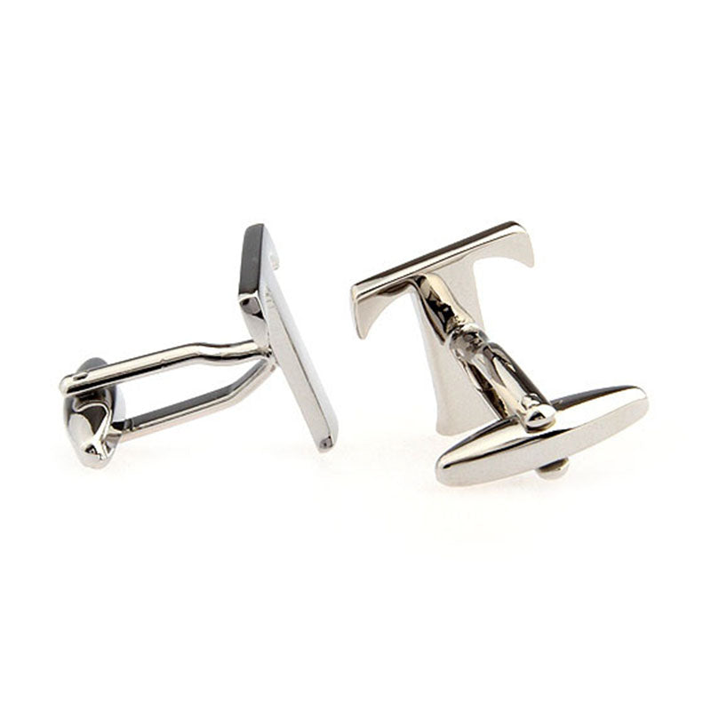 Number Letter Plain Colour Metal Cufflinks