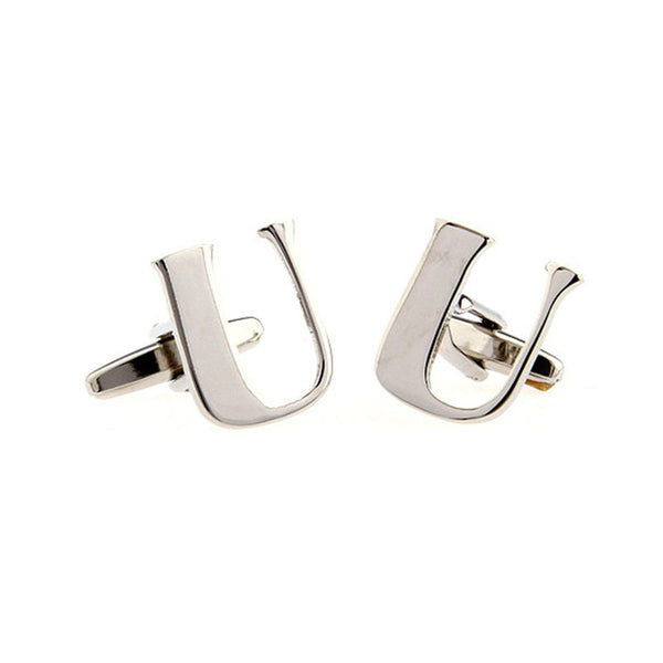 Number Letter Plain Colour Metal Cufflinks