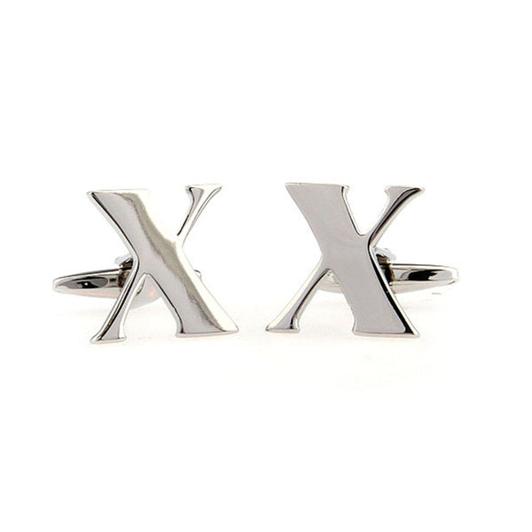 Number Letter Plain Colour Metal Cufflinks