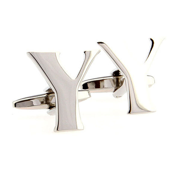 Number Letter Plain Colour Metal Cufflinks