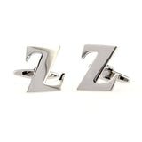 Number Letter Plain Colour Metal Cufflinks