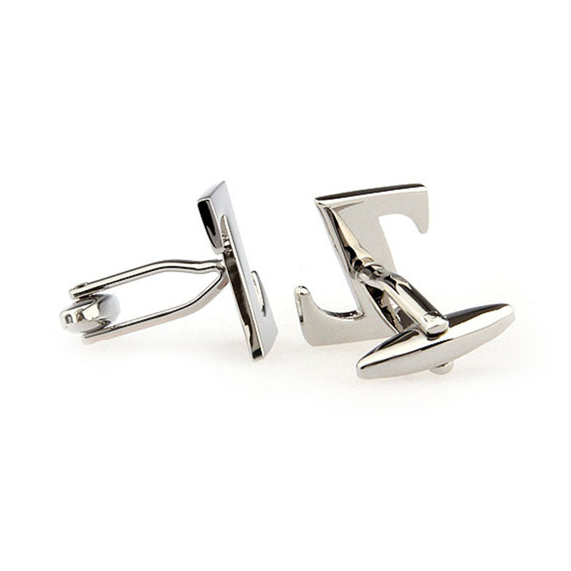 Number Letter Plain Colour Metal Cufflinks