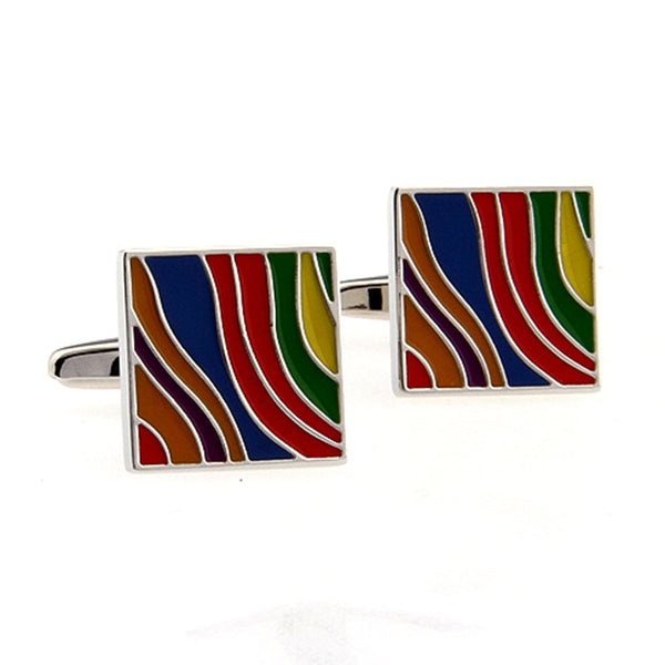 Enamel Dropping Glue Cufflinks