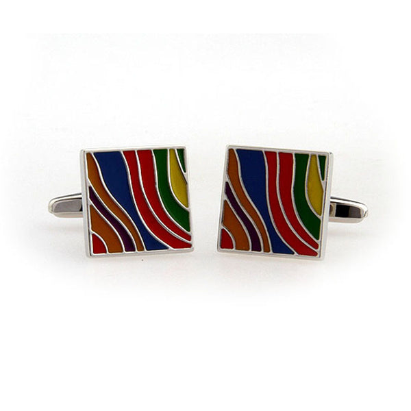 Enamel Dropping Glue Cufflinks