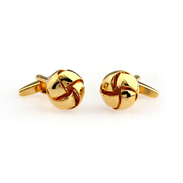 Laser Laser Chinese Knot Plain Colour Metal Cufflinks