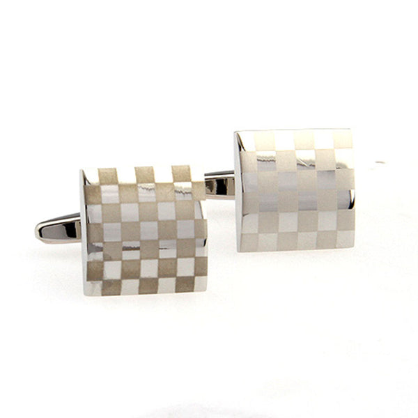 Laser Laser Chinese Knot Plain Colour Metal Cufflinks