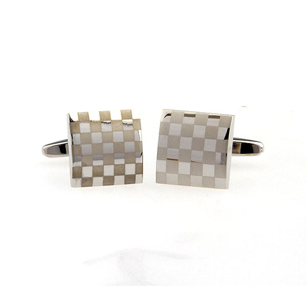 Laser Laser Chinese Knot Plain Colour Metal Cufflinks