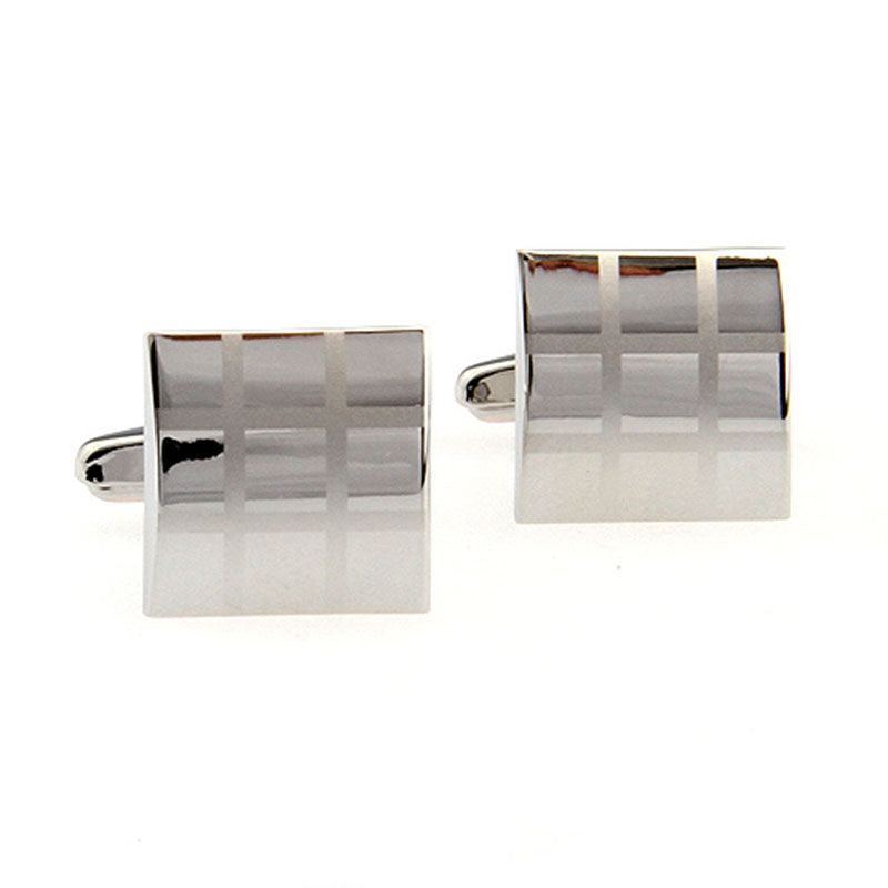 Laser Laser Chinese Knot Plain Colour Metal Cufflinks