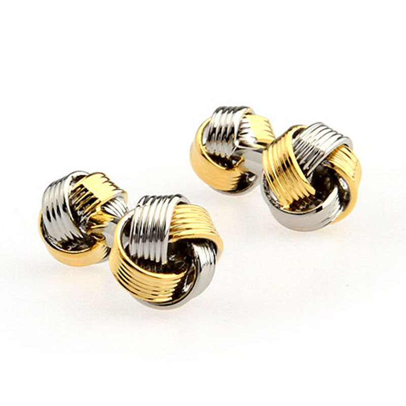 Laser Laser Chinese Knot Plain Colour Metal Cufflinks