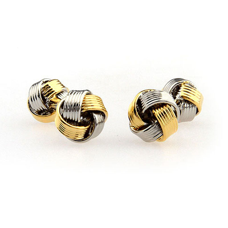 Laser Laser Chinese Knot Plain Colour Metal Cufflinks