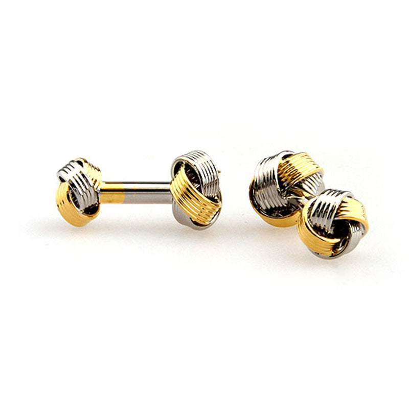 Laser Laser Chinese Knot Plain Colour Metal Cufflinks