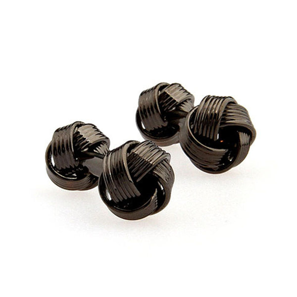 Laser Laser Chinese Knot Plain Colour Metal Cufflinks