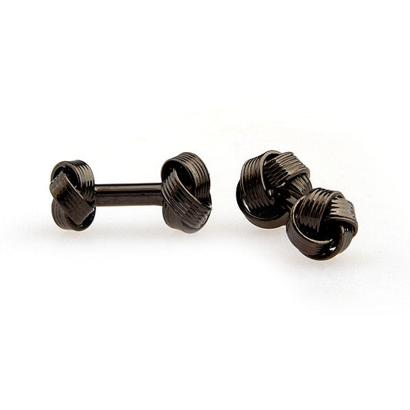 Laser Laser Chinese Knot Plain Colour Metal Cufflinks