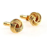 Laser Laser Chinese Knot Plain Colour Metal Cufflinks