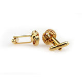 Laser Laser Chinese Knot Plain Colour Metal Cufflinks