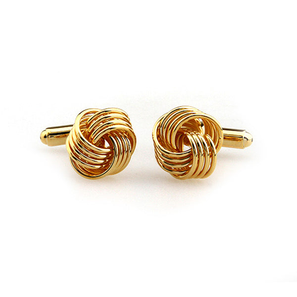 Laser Laser Chinese Knot Plain Colour Metal Cufflinks