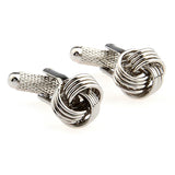 Laser Laser Chinese Knot Plain Colour Metal Cufflinks