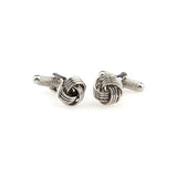 Laser Laser Chinese Knot Plain Colour Metal Cufflinks