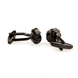 Laser Laser Chinese Knot Plain Colour Metal Cufflinks