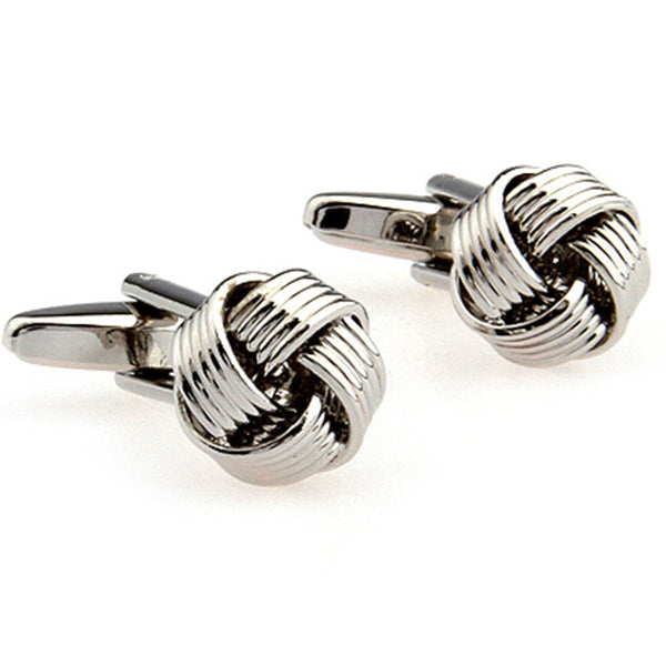 Laser Laser Chinese Knot Plain Colour Metal Cufflinks