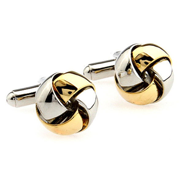 Laser Laser Chinese Knot Plain Colour Metal Cufflinks