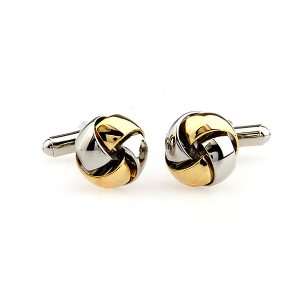 Laser Laser Chinese Knot Plain Colour Metal Cufflinks