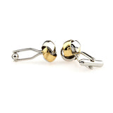 Laser Laser Chinese Knot Plain Colour Metal Cufflinks